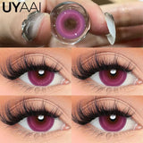 Qfdian  Contact Lens Makeup Red Lens Cosplay Colored Pupils Cosmetics Natual Black Lens Woman Pink Pupils Color Contacts Blue lens