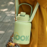 Qfdian  Large Capacity 316 Stainless Steel Vacuum Insulated Cup Portable Straw Belly Cup Children Student Outdoor Travel Thermos Bottle