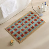 Qfdian Checkerboard bathroom absorbent mats toilet non-slip floor mats absorbent quick-drying bath mat bedroom carpet floor mats