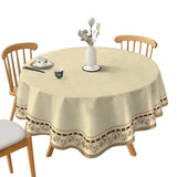 Qfdian  1PC New Simple Style Round Table Cloth Waterproof Oil-proof Anti-scalding Wash-Free PVC Table Cloth Scratch-resistant Durable