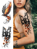 Qfdian  Waterproof Temporary Tattoo Sticker Plum Blossom Dragon Flower Arm Back Thighs Fake Tatto Flash Tatoo Tato for Girl Women Men