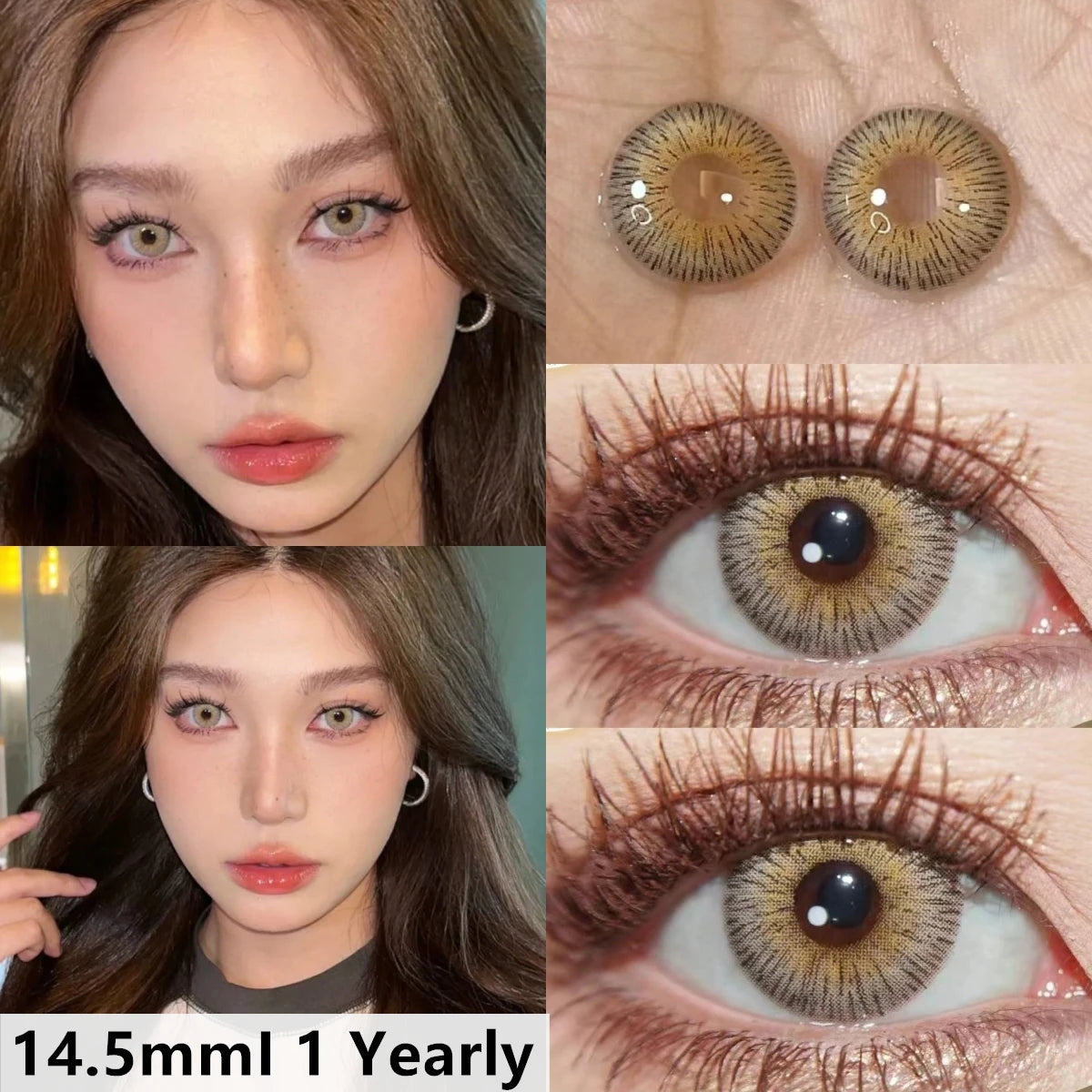 Qfdian 1pair Natural Color Contact Lenses for Eyes Brown Contacts Gray Lenses Fashion Lenses Blue Eyes Contacts Lenses