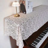 Qfdian  Lace Piano Cover Half & Full Modern Minimalist Dustproof American Style Decorative Cloth Shawl for Upright & Digital Piano Cover