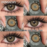 Qfdian  2pcs Black Series Color Contact Lenses Natural Gray Eye Lens Beautiful Pupils Yearly Fashion Brown Softlens Cosmetics