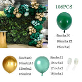 Qfdian  Jungle Animal Party Ballons Garland Arch Kit Green Gold Confetti Balloon Baby Shower Party Birthday Wild One Leaves Decor Globos