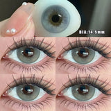 Qfdian Colored Contact 2Pcs 2024Year New  Lenses with Myopia Degree Grade 0.00- 8.00 Blue Green Beauty Pupilentes Soft Lens KSSEYE