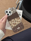 Qfdian  Autumn/Winter Retro Style Pattern Small Floral Splicing Suitable For iPhone 16 Pro max Case 15 14 1317 Pro Protective Cover