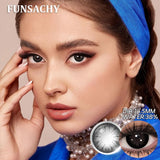 Qfdian  1Pair New Colored Contact Lenses for Eyes Big Black Eye Lens Natural Yearly Cosmetics Beauty Women Men Pupils Fast Ship