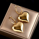 Chic Heart Huggie Hoop Earrings Asymmetric Big Earrings For Women New Gold Color Fashion Jewelry Girl Gift