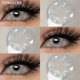 Qfdian  2pcs Colorcon Contact Lenses Gray Pupils for Eyes Fashion Color Contact Lenses Eye Makeup Beauty Cosmetics Blue Lenses