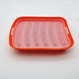 Qfdian Silicone Food Grade Sausage Mould 6 Cavity Homemade Ham Hot Dog Making Tray Household Cake Baking Molds with Lid Kitchen Tools