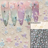 Qfdian Hipster Pure White Flowers Rose Spring Lily Peony Camellia Daisy Jelly Cherry Blossom Magnolia Nail Art Stickers Manicure Decals