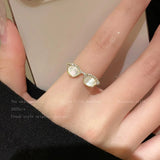 Qfdian  Sunglasses Ring Fun Personality Open Adjustable Gold Plated Alloy Minimalist Chic Lightweight Unisex Daily Statement Jewelry