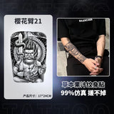 Qfdian Japanese Traditional Half Arm Herbal Juice Temporary Tattoo Stickers Sakura Leaf Lasting Art Fake Tattoo Men Women Faux Tatouage