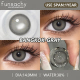 Qfdian  2pcs High Quality Color Contact Lenses for Eyes Cosmetic Gray Lenses Contact Fashion Beauty Pupil Eye Contacts Yearly