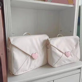 Qfdian  Sweet Heart Fashion Casual Women's Handbags Y2k Aesthetic Chic Shoulder Crossbody Bag Korean Ins Students All Match Laptop Bags