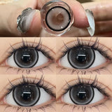 Qfdian 1 Pair Myopia Colored Contact Lenses Red Blue Natural Look Pupils Beauty Color Lens Big Eyes Contacts Cosmetics Yearly