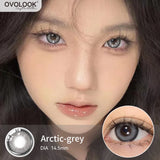 Qfdian  2pcs Cyberpunk Blue Contact Lenses for Eyes Fashion Color Pupils Beauty Eye Color lenses Natural Gray Lens Myopia Lenses