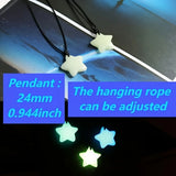 Qfdian  Luminous Star Pendant Necklace and Bracelet Set (Adjustable Rope/Sporty-Cute)