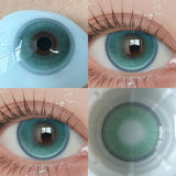 Qfdian  New 1Pair Fashion Big Lenses Myopia Colored Contact Lenses for Eyes Beauty Blue Eyes Lenses Green Pupils Brown Grey Lens