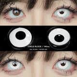 Qfdian 1 Pair Anime Cosplay Colored Contact Lenses for Eyes Red Lenses Halloween Purple Lenses Make Up Beauty Colorful Lenses