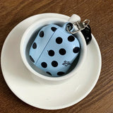 Qfdian  Niche simple blue polka dot airpods4 protective case airpod3 is suitable for Apple pro earphone case second