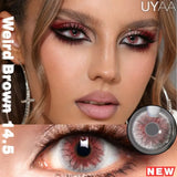 Qfdian  1Pair NEW Color Contact Lenses For Eyes Beauty Pupils Natural Pupils Brown Contact Lenses Soft Colorful Cosmetics Gray Len