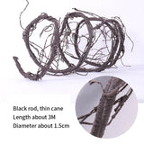 Qfdian  3m Hanging Rattan Artificial Fake Branches Tree Twigs Wall Trunk Cherry Branches Flexible Vines Home Garden Wedding Decoration