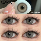 Qfdian 1 Pair New Colored Lenses for Eyes with Myopia Prescription Blue Eyes Contacts Lens Beauty Pupil Yearly Use Fast Shipping