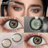 Qfdian 2pcs Natural Colored Contact Lenses For Eyes Blue Colored Contact Lens For Eyes Yearly Beautiful Makeup Contact Lenses