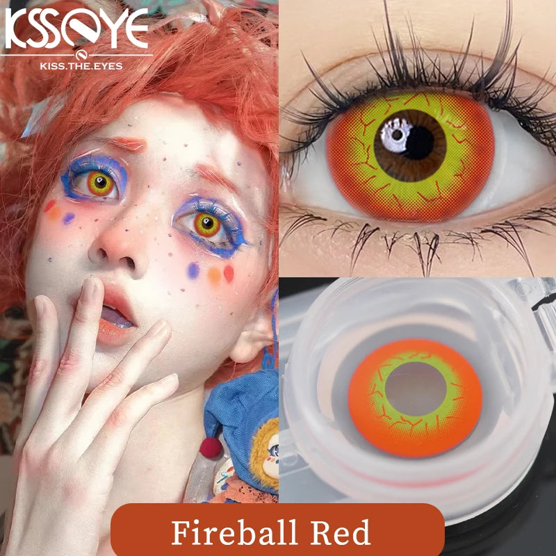 Qfdian 1 Pair Hot sales Color Contact Lenses with Diopter Myopia Eyes Cosplay Contacts Lens  Halloween Contact Lenses Makeup