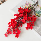 Qfdian Cherry Blossoms Artificial Flowers Baby's Breath Gypsophila Fake Flowers DIY Wedding Home Vase Decoration Faux Flowers Branch