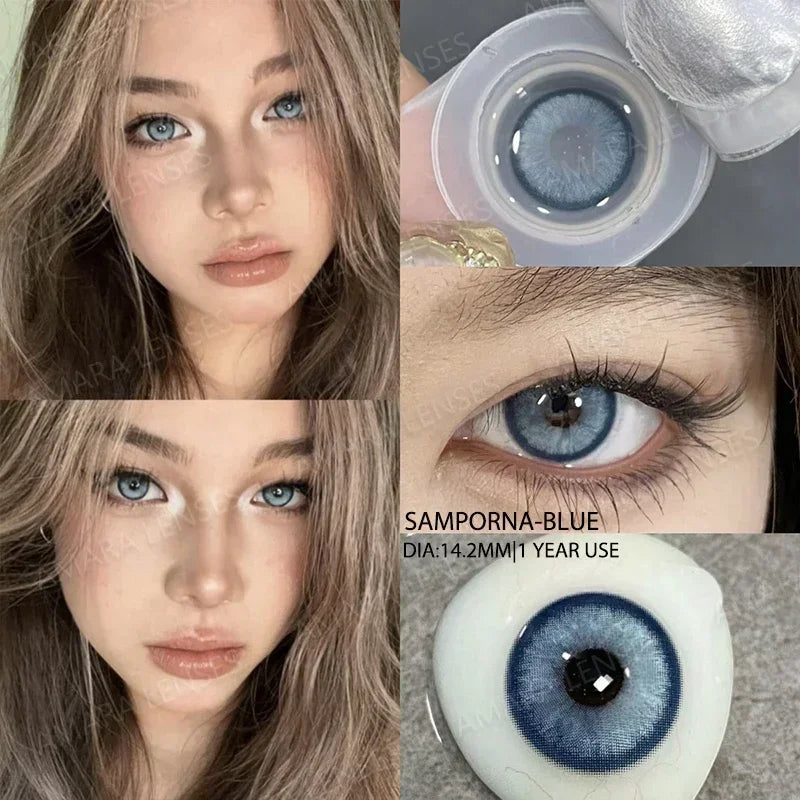 AMARA 1 Pair Colored Contact Lenses for Eyes Natural Contact Lenses Fashion Lenses Blue Eye Lens Green Lens Gray lens