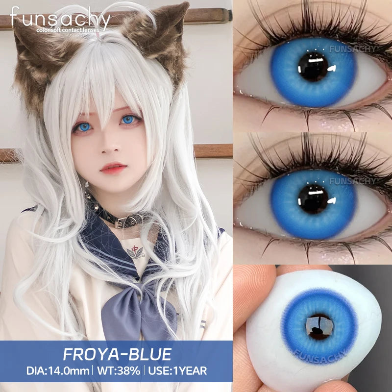 Qfdian 1pair Vampire Cosplay Contact Lenses for Eyes Anime Role Playing Contact Lens Cosmetic Colorful Multicolored Eye Pupil