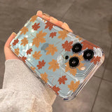 Qfdian  Autumn Leaves Phone Case For iPhone 16 15 14 13 12 11 Pro Max Mini X XS SE4 7 8 Plus 16E Shockproof Non-Slip Soft Cover Fundas