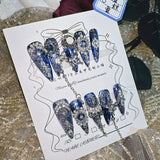 Qfdian  10Pcs High Quality Handmade Press on Nails Heavy Industry Miaojiang Gu Luxury Dark and Niche Spicy Girl Art Accessori