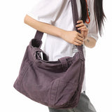 Qfdian Large Capacity Canvas Shoulder Bags High Quality 100% Cotton Handbags Solid Cloth Casual Totes Simple Preppy Style Packages