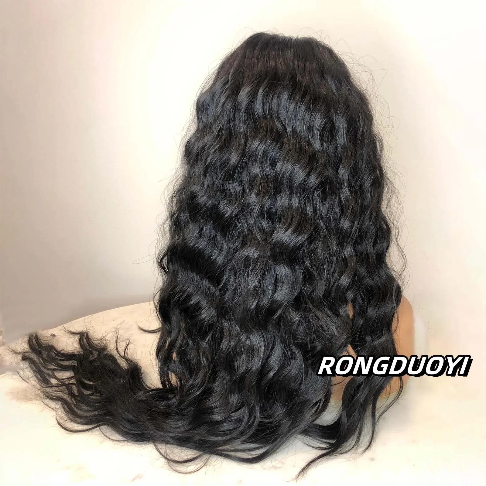 Qfdian 13X4 Black Wig Deep Curly Synthetic Lace Front Wig Natural Afro Long Black Hair Deep Wave Lace Frontal Wigs for Women Party