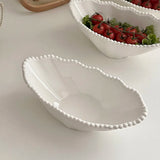Qfdian  Relief Sculpture Porcelain Bowl French Style Simple Household Food Container Fruit Vegetables Yogurt Salad Bowl Kitchen Supplies