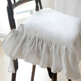 Qfdian Ruffles Chair Cushion Cover,100% Cotton Boho Chair Pad Slipcover Suitable for Living Room Dining Chair Pat, Stylish Seat