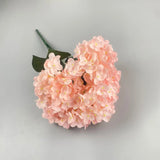 Qfdian  5 Heads Hydrangea Bouquet Silk Artificial Flowers for Party Wedding Living Room Decoration Accessories Home Decor Fake Flowers