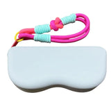 Qfdian  ‌Silicone Glasses Portable Bag with Lanyard Sunglasses Protective Cover Storage Bag Fashion DopamineWaterproof Myopia Glasses Bag