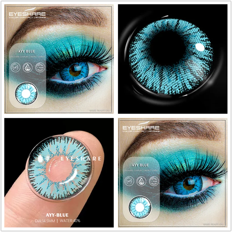 EYESHARE Color Contact Lenses for Eyes 1 Pair Cosplay Halloween Color Contact Lens for Eyes Yearly Beautiful Makeup Contact Lens