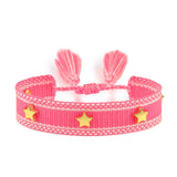 Qfdian Hand Woven Bracelets Adjustable Studded Stars Bracelet Fashion Jewelry Gifts