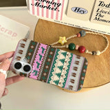 Qfdian Shiny christmas winter print shell for iphone 15pro 14promax 14 13 15 16 pro max 13promax 16pro cute colorful chain phone case