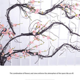 Qfdian  3m Hanging Rattan Artificial Fake Branches Tree Twigs Wall Trunk Cherry Branches Flexible Vines Home Garden Wedding Decoration