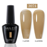 Qfdian  15ml UV Gel Nail Polish Semi Permanent Gel Varnish Enamel Brown Nail Gel Design Red Nails Art Nude Color Glitter Manicure