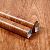 Qfdian 40CM X 1M Thickened Anti Fouling Waterproof Wood Grain Self-adhesive PVC Modern Furniture Decorative Wallpaper