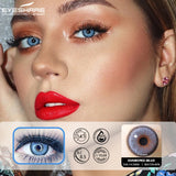 Qfdian 2pcs Natural Colored Contact Lenses For Eyes Blue Colored Contact Lens For Eyes Yearly Beautiful Makeup Contact Lenses