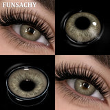 Qfdian  New AVELA Contact Lenses Natural Brown Eye Makeup Contacts Grey Color Lens Korean Softlens Yearly Cosmetics for Women